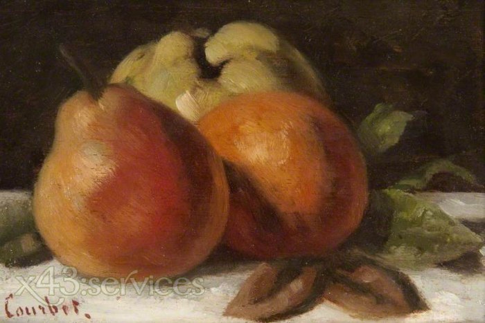 Gustave Courbet - Apfel Birne und Orange - Apple Pear and Orange